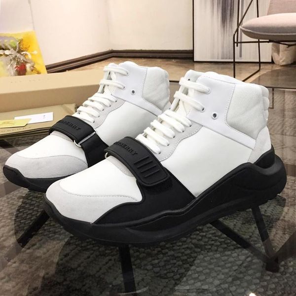 

comfortable men boots autumn and winter fashion shoes vintage check cotton sneakers scarpe sportive da uomo casual high sports men shoes, Black