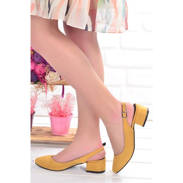 

ayakland 510-74 suede 3 cm women medium size heel shoes black ayakland