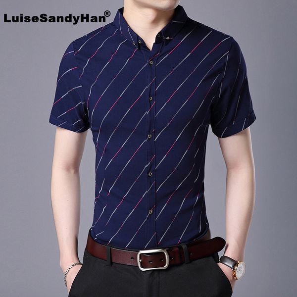 

2020 fashion brand designer shirt mens summer print button up short sleeve slim fit streetwear workout casual mens camisa, White;black