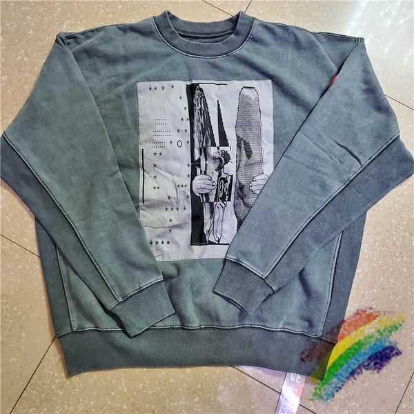 

hoodie thick sweatshirts men woman front and back patch wash, Black