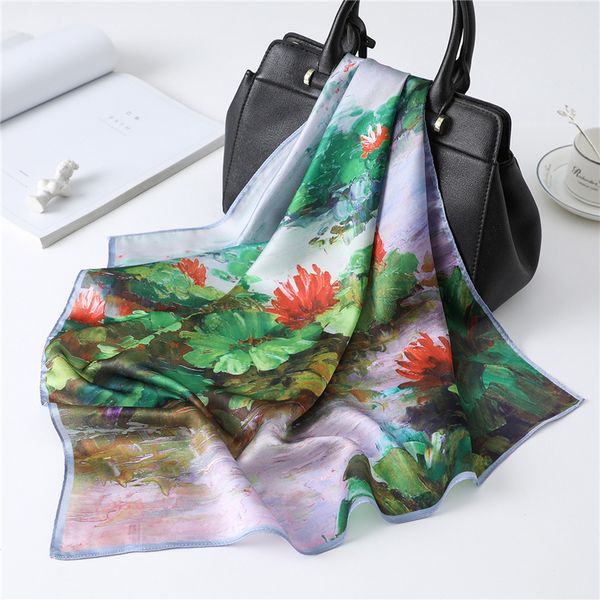 

шелковый шарф женщины foulard 53 * 53см квадратной головы хиджаб шарф дама шифон шаль wrap глушитель парео бандан женской бесплатная доставк, Blue;gray