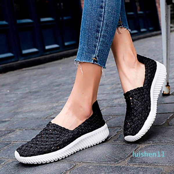 

rizabina solid color women shoes fashion daily casual women flats slip on round toe patchwork female footwear size 35-42 l11, Black