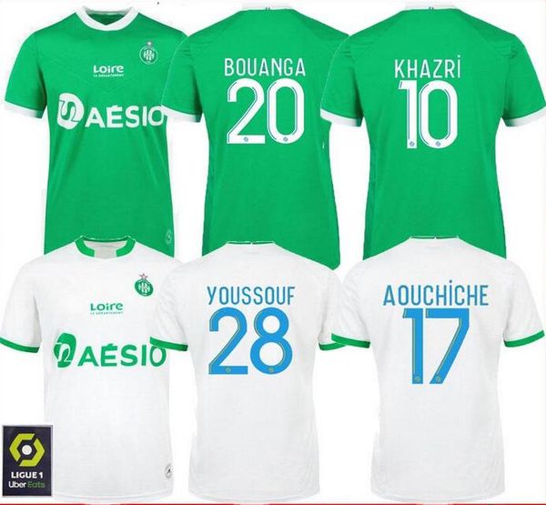 

20 21 as saints-etienne soccer jerseys maillot de foot youssouf 2020 2021 etienne khazri boudebouz aholou fofana man kids kit football shirt, Black;yellow