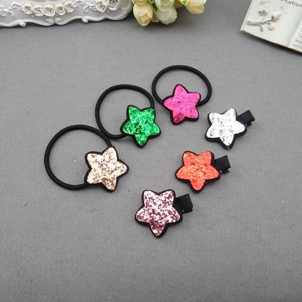 

gdlwb shining five-pointed star star whole bag cloth stars and stars baby hairpin children cartoon hairpin girls hairdressing meatball hair, Slivery;white