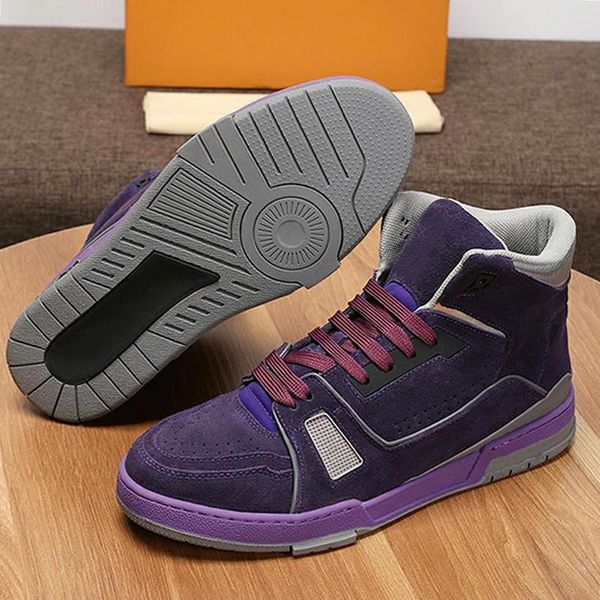 

trainer sneaker mid -men 's shoes autumn and winter fashion footwears lace -up plus size casual men shoes zapatillas, Black