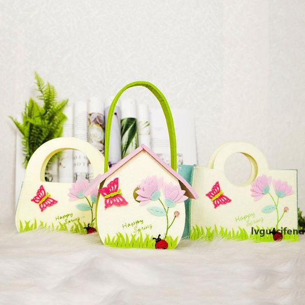 

easter decor bag easter basket cartoon butterfly candy storage bag easter egg rabbit portable storage bag party festival bags