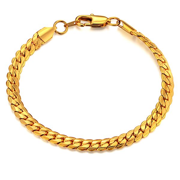 

mens chain braclet for men jewelry braslet 2020 male gold color snake chain link bracelet men's jewelry,bracelets amp bangles, Black