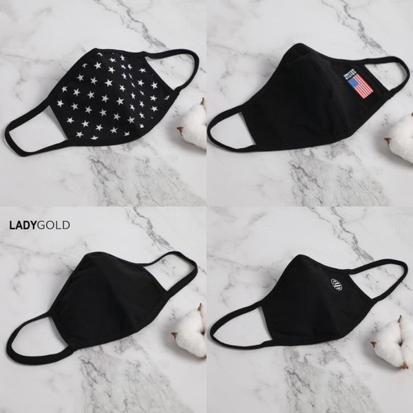 

solid color cotton fa mask protective mask pm2.5 anti-fog and dust-proof cycling motor mask wit breating valve 9-3000#456, Black