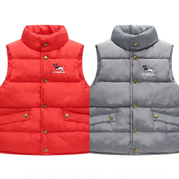 

2020 зима новый стенд воротник вниз хлопка мальчиков и девочек детской одежды детская одежда жилет утолщенной щенок шаблон жилет, Camo