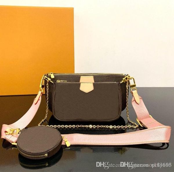 

3pcs/set 2020 classic shoulder bags designer messenger woman genuine leather handbag lady tote bag hand bag give away designer wallet