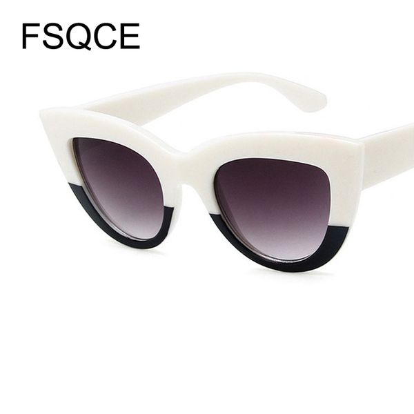 

sun glasses cat eye sunglasses women brand designer vintage lady mirror lens sun glasses uv400 trend lady outdoor sunglasses, White;black