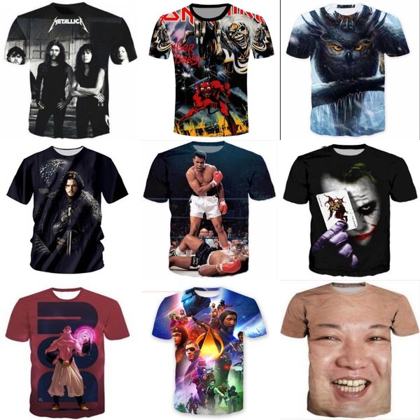 

plus size s-7xl fasion men women 3d animals printed funny t-sirts summer tee sirt den diy custom pattern#358, White;black