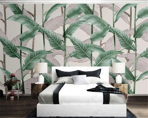 

living 3d wallpaper plants fresh modern simple pastoral watercolor living room bedroom wallcovering hd wallpaper