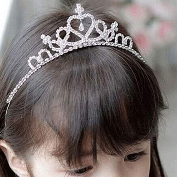 

7xlkp princess headwear headdressheaddress headdresschildren's activity korean style exquisite little girl princess crown headwear rhin, Slivery;white