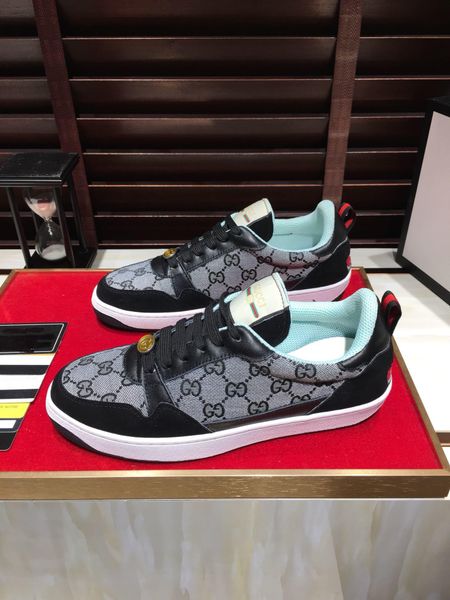 

2020x new genuine leather men's sports shoes large size fashion wild lace-up sneakers low-comfortable breathable tide shoes, size, Black