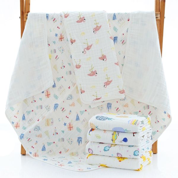 

pure cotton gauze children's cartoon pattern soft wrapping printing thickened baby pure cotton gauze quilt and child quilt
