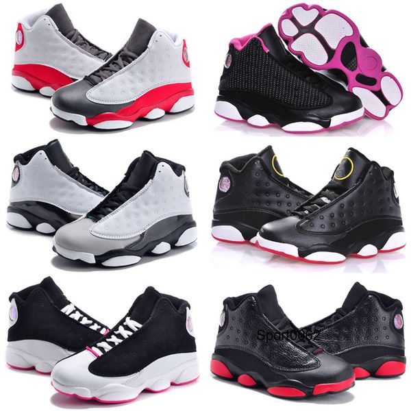 

latest 13 kids basketball shoes children 13s high qaulitys sports shoes youth boy girl basketball sneakers online sale us11c-3y, Black