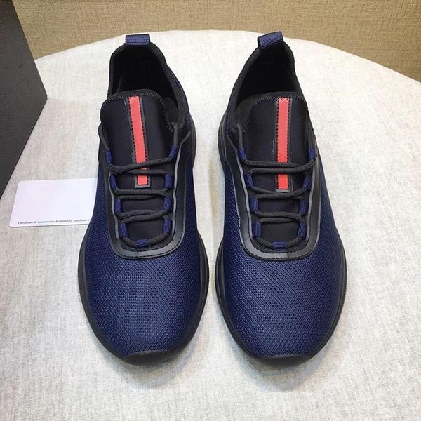 

fashion classic mesh and neoprene sneakers mens shoes fast delivery autumn and winter vintage footwears sports lace -up luxury men shoes, Black