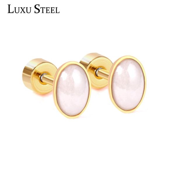 

luxusteel stainless steel oval earring fashion jewelry brinco party pendientes mujer gold color plus earring wholesale bijoux, Golden;silver