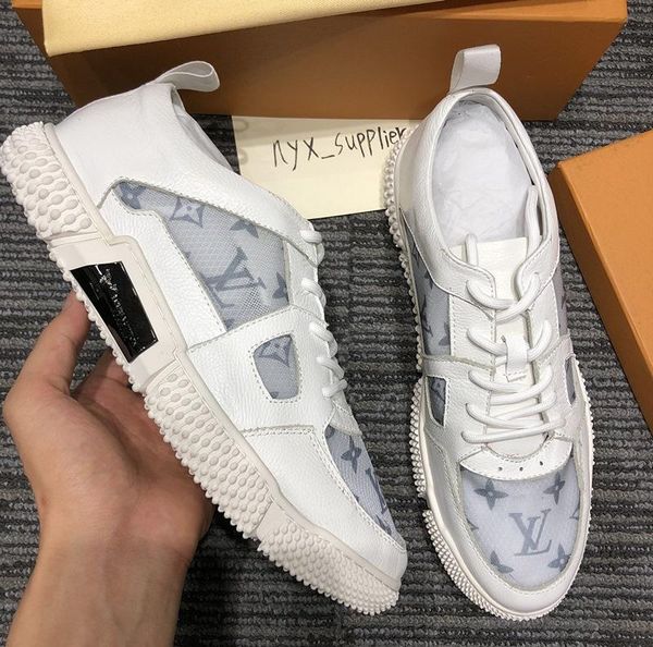 

2020e fashion trend leather men's letter transparent low-casual shoes, high-quality fashion wild sports shoes, the original box del