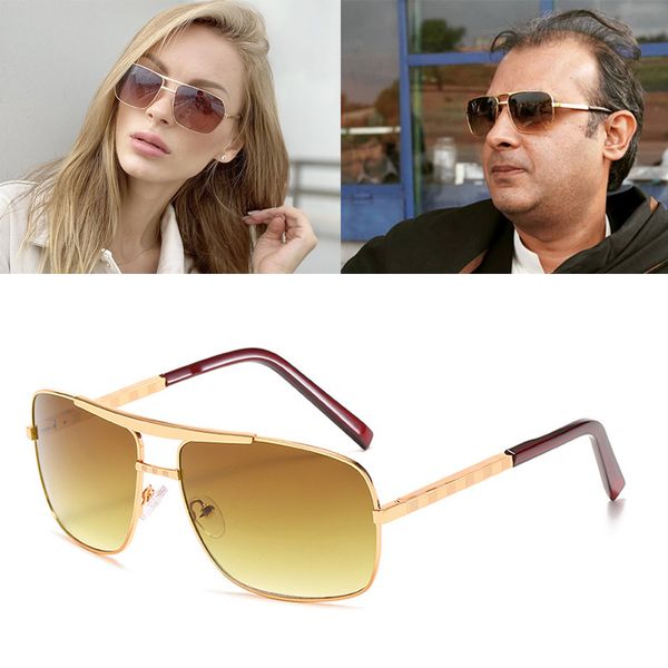 

2020 dpz new fashion men square gradient sunglasses women vintage brand design hombre pilot sunglasses uv400, White;black