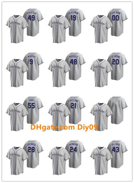 

colorado rockies men women youth 27 trevor story 17 todd helton 28 nolan arenado road baseball jersey, Black