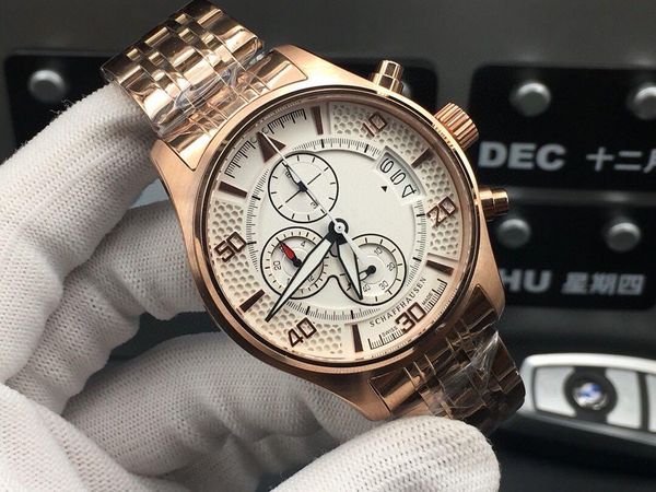 

super 92 six-pin series montre de luxe quartz movement watches 316 fine steel case strap mineral super strong mirror 44mm*14mm, Slivery;brown