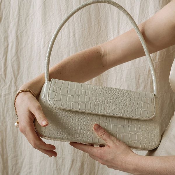 

vintage fashion crocodile tote bags 2020 luxury handbags woman bags designer baguette shape subaxillary bag female shoulder bag