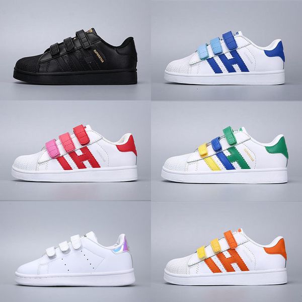 

youth stan smith superstar s sport shoes kids sneakers casual shoes children casual running shoes superstar kinderschuhe 24-35, Black