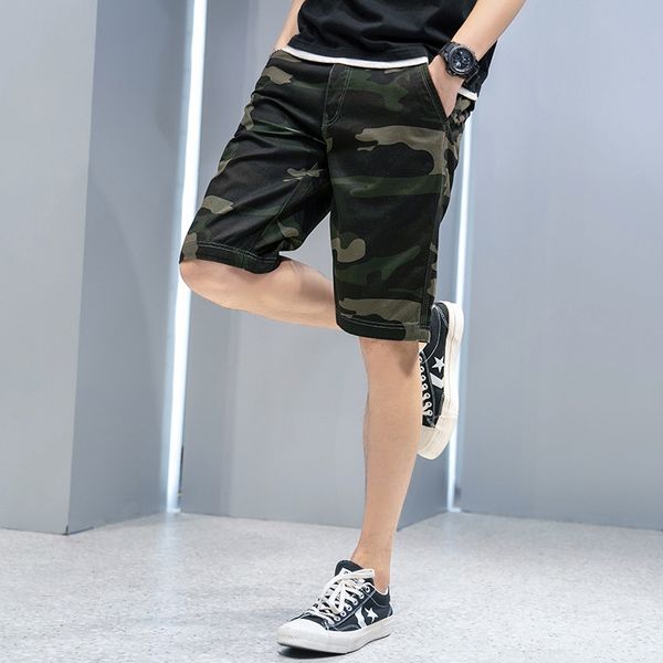 

kml3z summer new straight outdoor sports nine casual cropped pants men's camouflage casual pants outdoor sports fashion korean style to