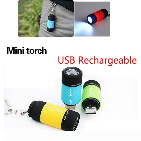 

горячие продажи 6 цветов портативный аккумуляторная usb мини светодиодный фонарик свет лампы фонарик брелок кольцо мини фонарик lanterna вст