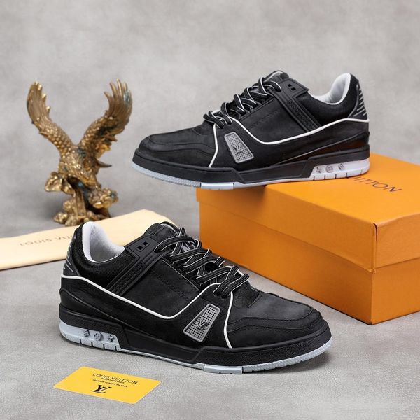 

new12 fashion men's shoes casual comfortable breathable sports men's shoes high-end business work travel men's shoes zapatos, Black