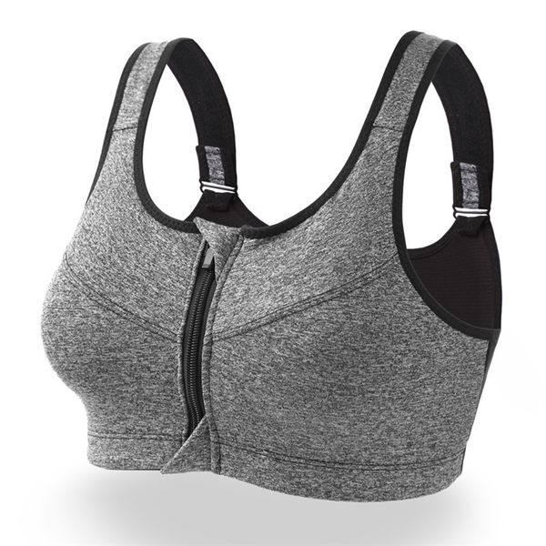 

sport-bh frauen zipper push up-bh yoga fitness sportlich luft stofest padded active wear gym weste yoga bh sport, White;red
