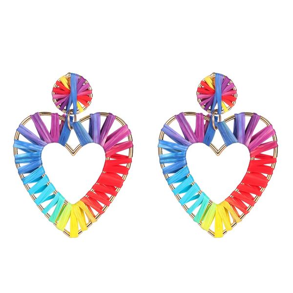 

мода личность творческий женщины серьги bohemian rattan радуга цвета серьги подарки дамы ювелирные изделия 3 стили, Silver