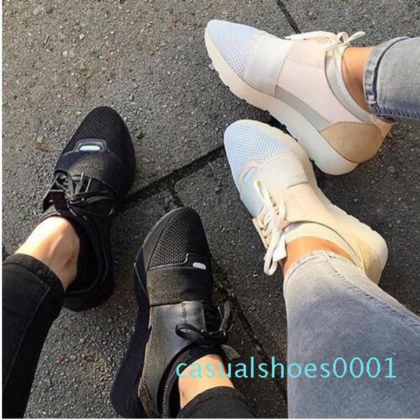 

2017 name brand patchwork man woman casual shoes fashion good quality mixed colors low cut zapatos mujer race runner shoes outdoors c01, Black