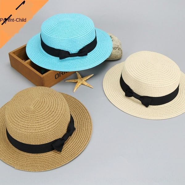

mz4832 simple bowknot big eaves butterfly butterfly sun summer sun hat parent-child hat, Blue;gray