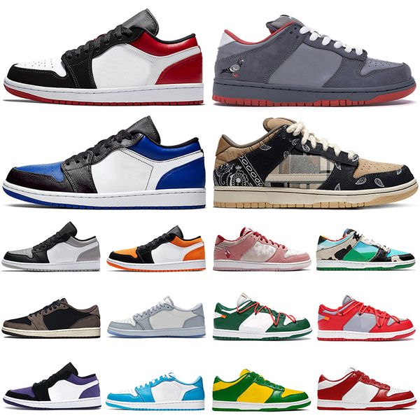 

jumpman mens womens basketball low 1 1s shoes unc sb dunk trainers chunky dunky staple nyc pigeon golden count purple retro sports sneakers, White;red