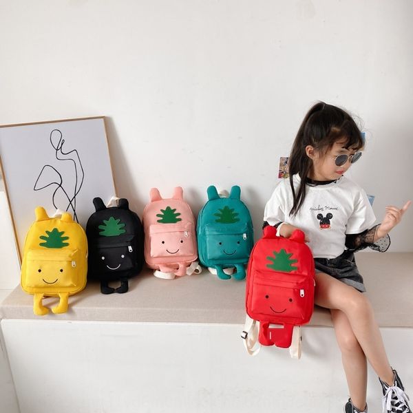 

korean style children's carrot canvas backpack backpack carrot bag children's fashion canvas kindergarten bag boys' baby fash