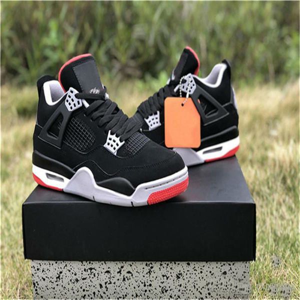 

with box 4s new bred black cat neon white cement basketball shoes men 4 travis scotts toro bravo fire red cool grey sneakers