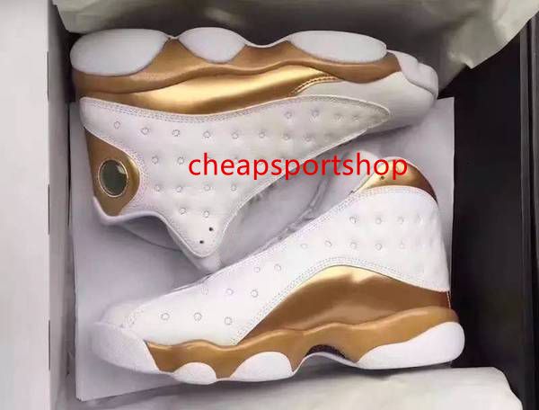 

new 13 dmp defining moments pack men basketball shoes 13s white metallic gold varsity red sports sneaker with size 8-13