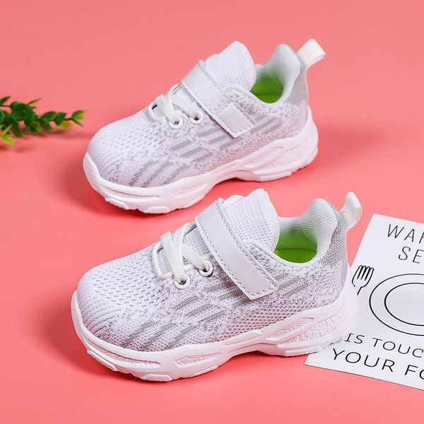 

autumn 2020 new children's sneakers baby sports casual breathable small white shoes light magic sticker baby shoes, Black