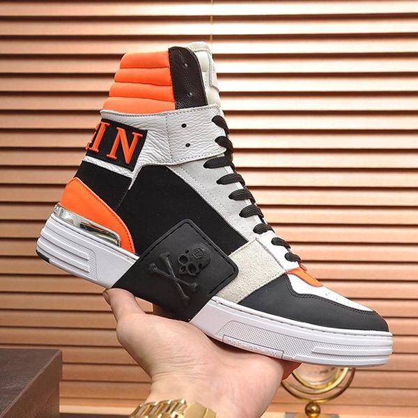 

men shoes fashion ankle boots breathable lace -up sneakers chaussures pour hommes mens boots luxury phantom kick $hi -leather mix sa, Black