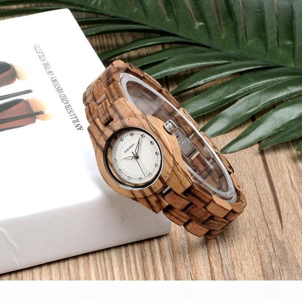 

bobo bird women wooden watches senhoras assistir brand zebra wood quartz wristwatch timepiece o29 accept drop shipping, Slivery;brown