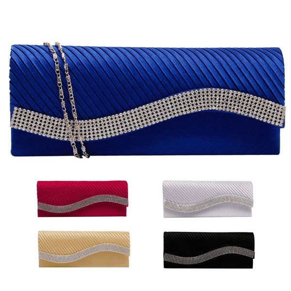 

evening bags fashion women satin rhinestone handbags wedding clutch purse evening party bag drop shipping good quality