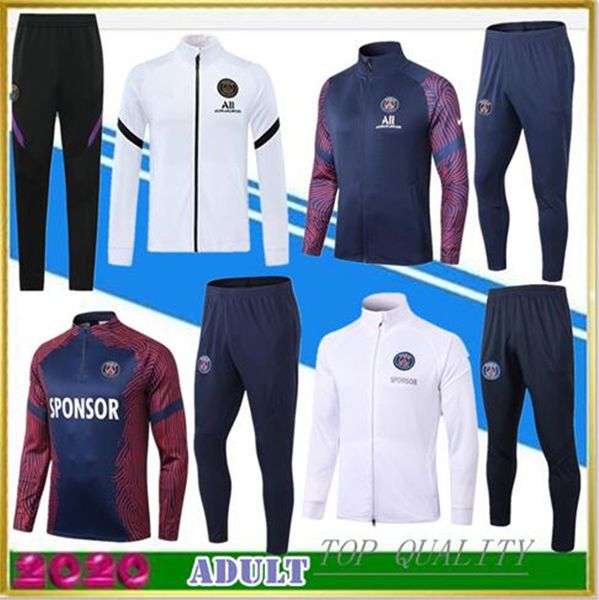 

2020 paris soccer training suit mbappe cavani icardi long-sleeved sweatshirt 20/21 maillot de foot paris football jogging jacket tracksuit, Black