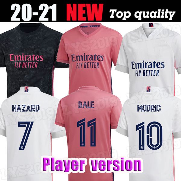 

player version 20 21 real madrid hazard soccer jersey 2020 2021 real madrid jerseys benzema sergio ramos kroos 19 20 football jerseys, Black;yellow