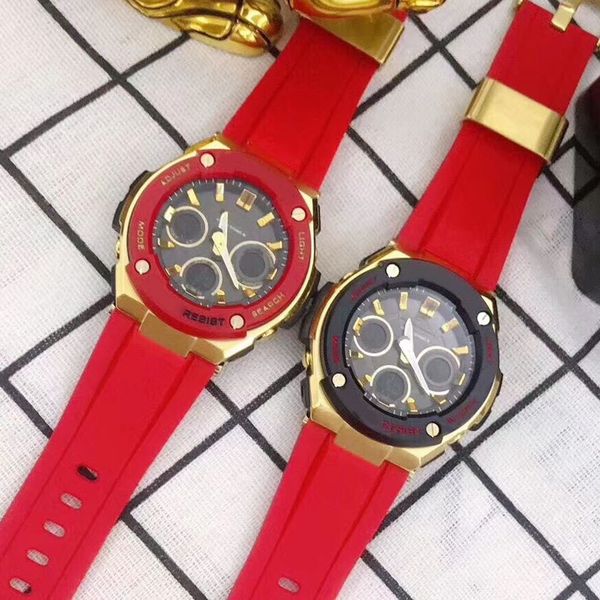 

mens new designer shock watches outdoor sports g style resistant bracelet wristwatches date day army military clock watch gift for man male, Slivery;brown