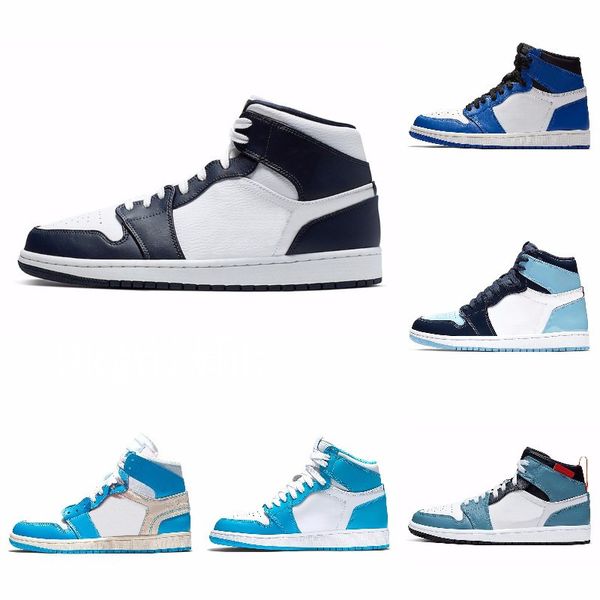 

unc high og 1s youth kids basketball shoes university blue new born baby infant toddler boys girls sneakers