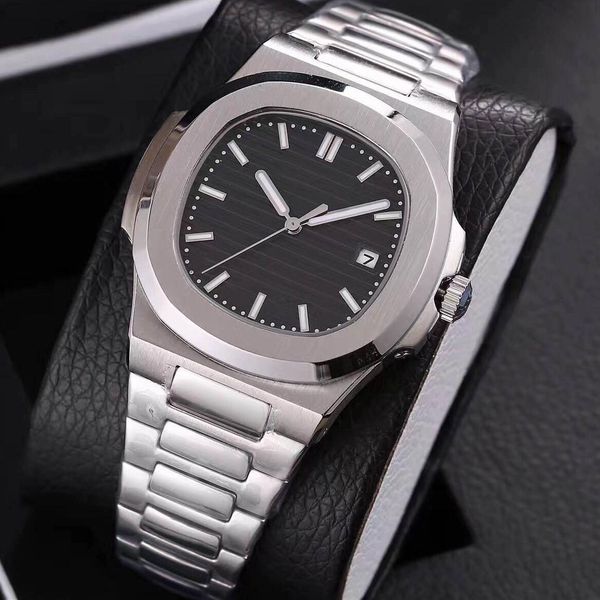 

19 colors mens luxury watch automatic movement glide sooth second hand sapphire glass silver and gold wristwatch, Slivery;brown