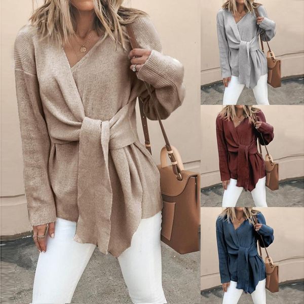 

v-neck lace-up long-sleeved knitted for women fd9m001a v-neck lace-up long-sleeved knitted for women fd9m001a sweater sweater, White;black